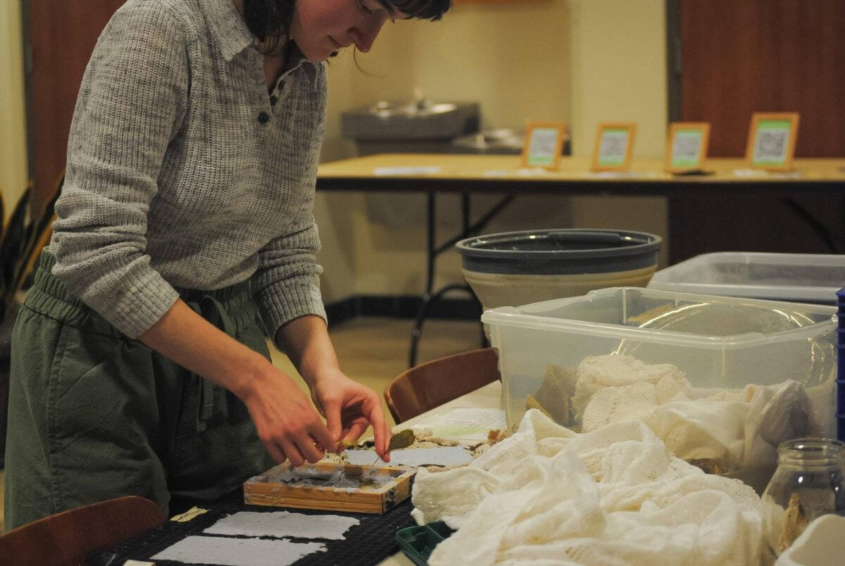 A student making their own paper